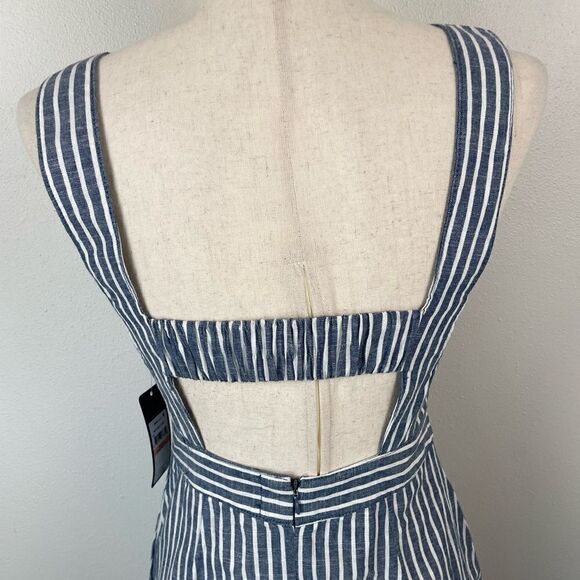 NWT RACHEL Rachel Roy Navy Blue and White Striped Midi Dress Size 2 - Picture 8 of 10